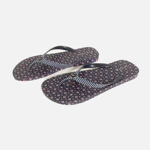 Nautica Polka Dot and Striped Slip-on Flip Flop Thong Sandals Beach Pool House